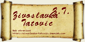 Živoslavka Tatović vizit kartica